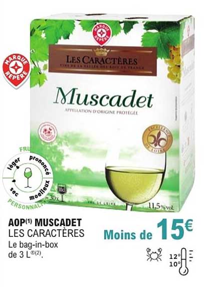 AOP MUSCADET LES CARACTÈRES Le bag-in-box de 3 l