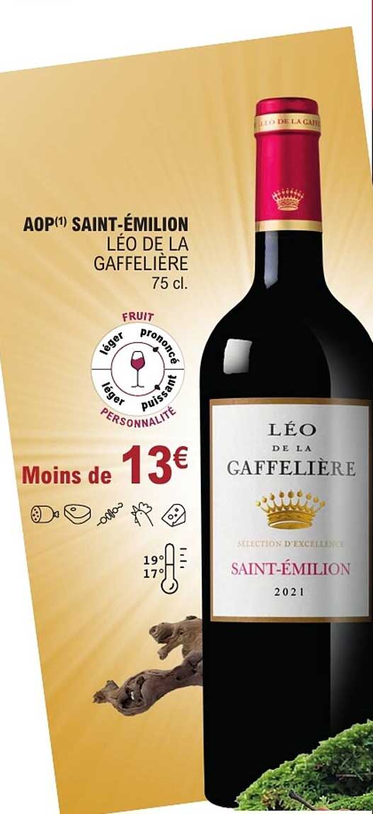 AOP SAINT-ÉMILION LÉO DE LA GAFFELIÈRE 75 cl.