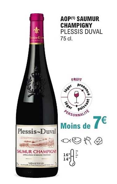 AOP SAUMUR CHAMPIGNY PLESSIS DUVAL 75 cl.