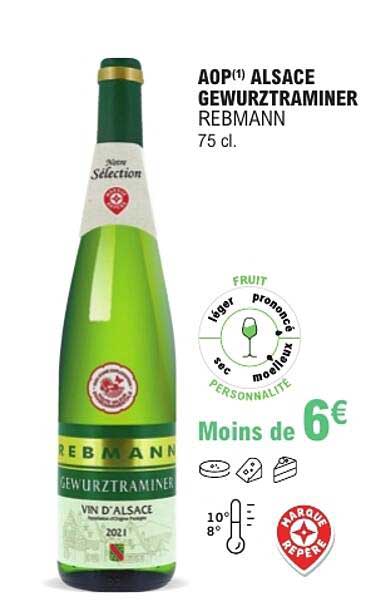 AOP(1) ALSACE GEWURZTRAMINER REBMANN 75 cl.