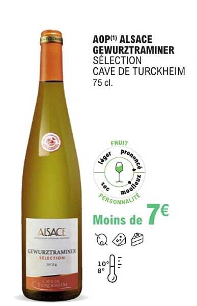 AOP(1) ALSACE GEWURZTRAMINER SÉLECTION CAVE DE TURCKHEIM 75 cl.