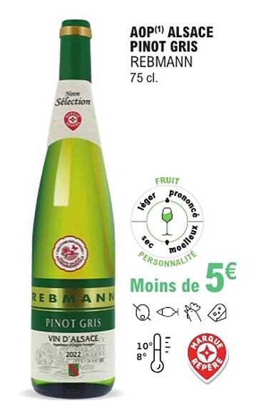 AOP(1) ALSACE PINOT GRIS REBMANN 75 cl.
