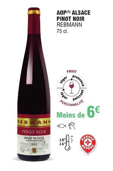 AOP(1) ALSACE PINOT NOIR REBMANN 75 cl.