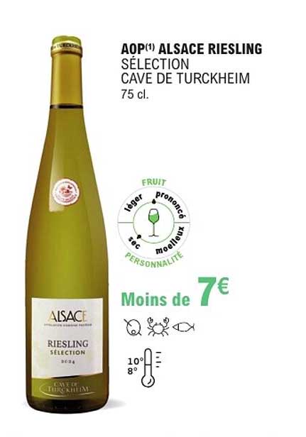 AOP(1) ALSACE RIESLING SÉLECTION CAVE DE TURCKHEIM 75 cl.