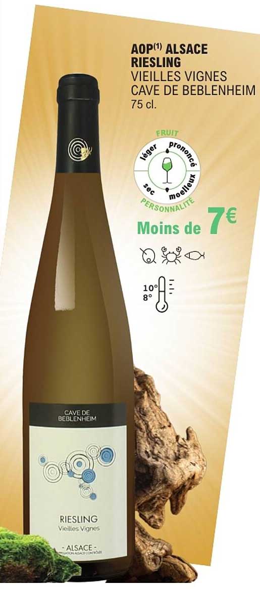 AOP(1) ALSACE RIESLING VIEILLES VIGNES CAVE DE BEBLENHEIM 75 cl.