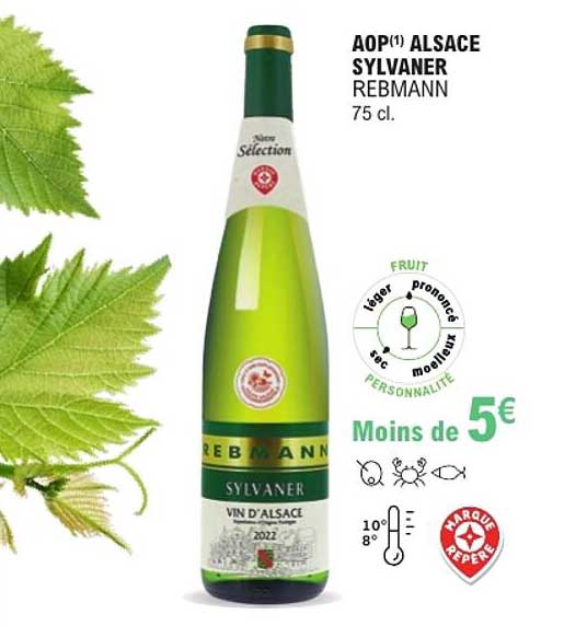 AOP(1) ALSACE SYLVANER REBMANN 75 cl.