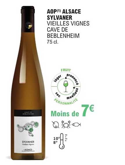 AOP(1) ALSACE SYLVANER VIEILLES VIGNES CAVE DE BEBLENHEIM 75 cl.