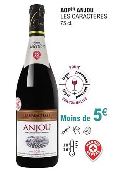 AOP(1) ANJOU LES CARACTÈRES 75 cl.