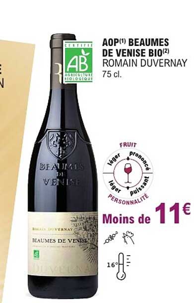 AOP(1) BEAUMES DE VENISE BIO(2) Romain Duvernay 75 cl.