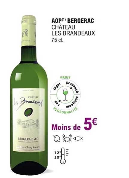 AOP(1) BERGERAC CHÂTEAU LES BRANDEAUX 75 cl.