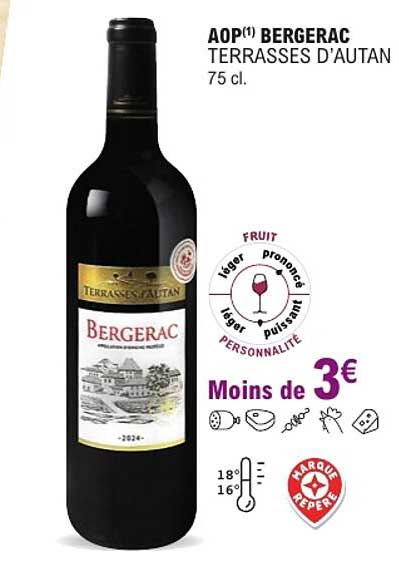 AOP(1) BERGERAC TERRASSES D'AUTAN 75 cl.