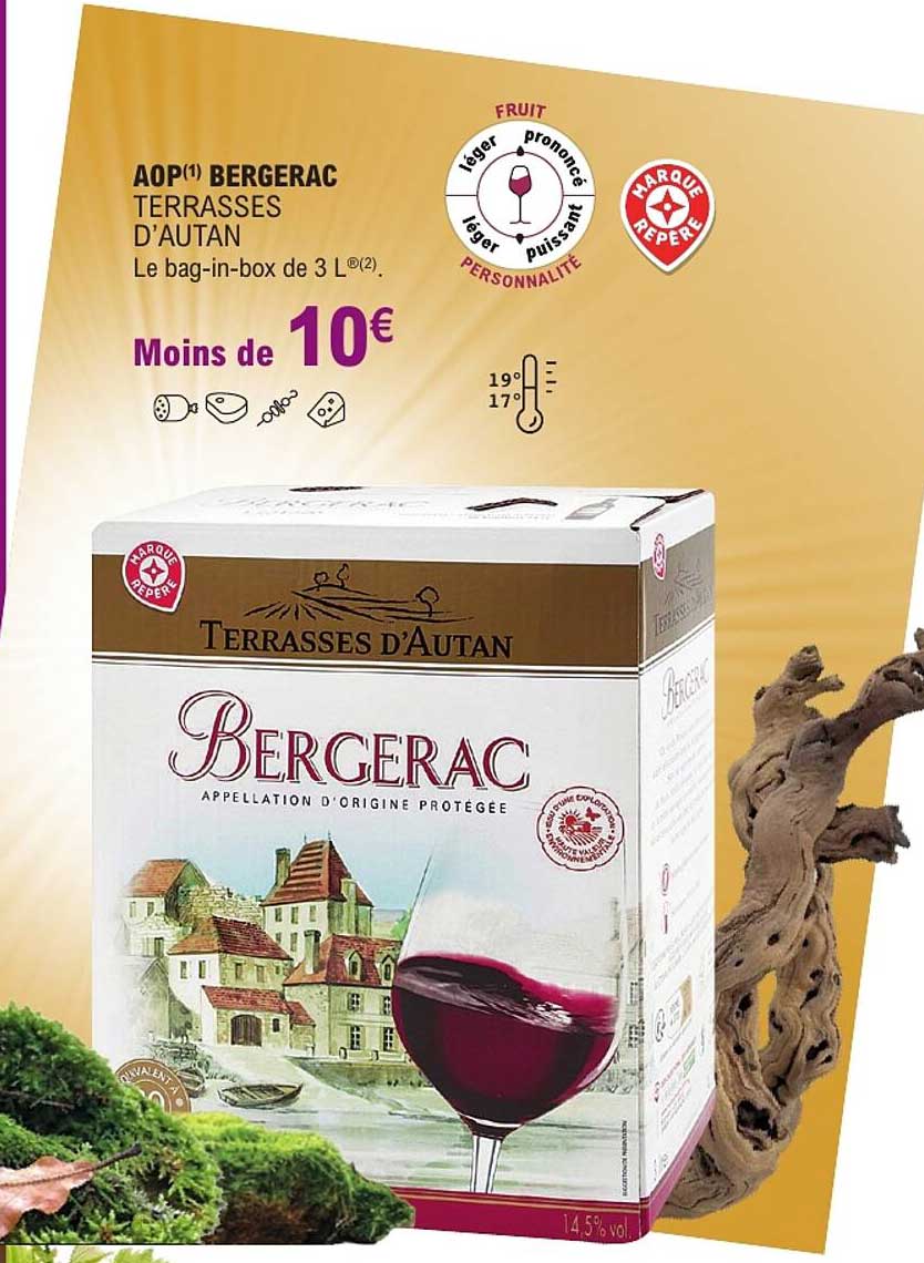 AOP(1) BERGERAC TERRASSES D'AUTAN Le bag-in-box de 3 L®(2).