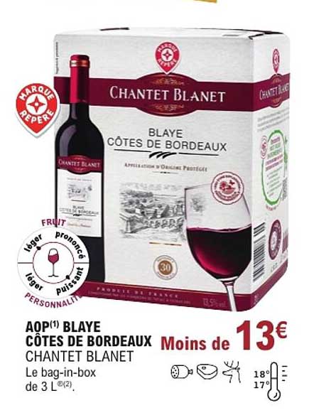 AOP(1) BLAYE CÔTES DE BORDEAUX CHANTET BLANET