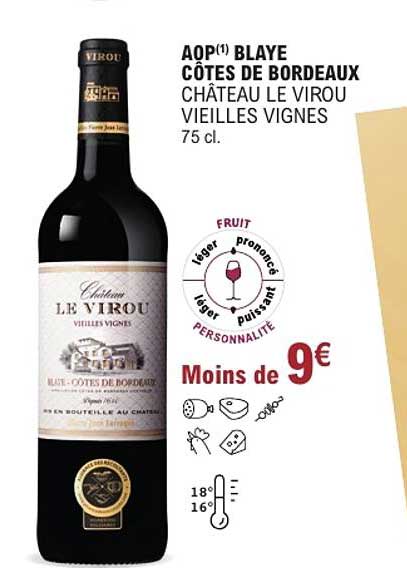 AOP(1) BLAYE CÔTES DE BORDEAUX CHÂTEAU LE VIROU VIEILLES VIGNES 75 cl.