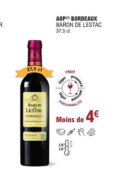 AOP(1) BORDEAUX BARON DE LESTAC 37,5 cl.