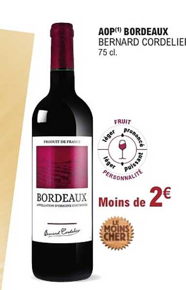 AOP(1) BORDEAUX BERNARD CORDELIER 75 cl.
