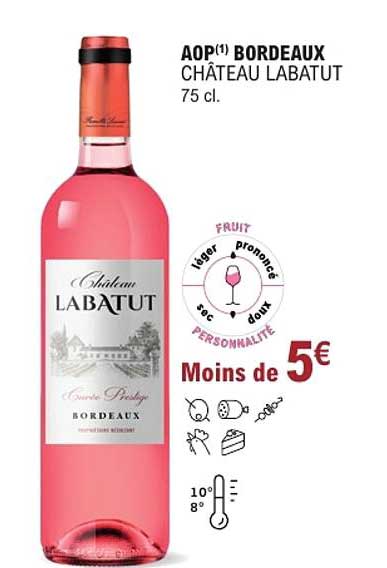 AOP(1) BORDEAUX CHÂTEAU LABATUT 75 cl.