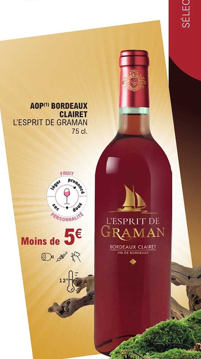 AOP(1) BORDEAUX CLAIRET L’ESPRIT DE GRAMAN 75 cl.