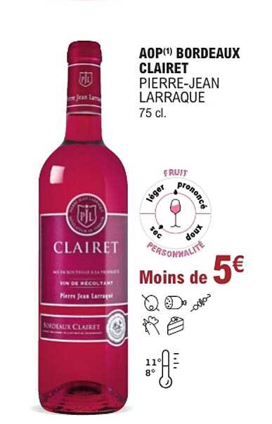 AOP(1) BORDEAUX CLAIRET PIERRE-JEAN LARRAQUE 75 cl.