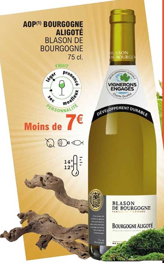 AOP(1) BOURGOGNE ALIGOTÉ BLASON DE BOURGOGNE 75 cl.