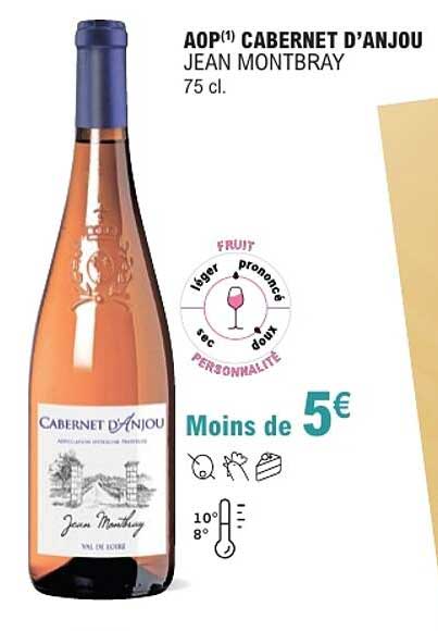 AOP(1) CABERNET D’ANJOU JEAN MONTBRAY 75 cl.
