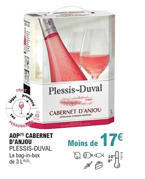 AOP(1) CABERNET D’ANJOU PLESSIS-DUVAL Le bag-in-box de 3 L