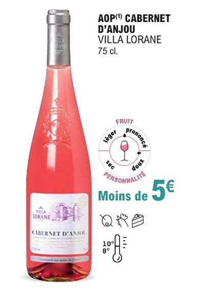 AOP(1) CABERNET D’ANJOU VILLA LORANE 75 cl.