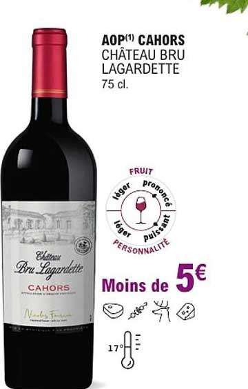 AOP(1) CAHORS CHÂTEAU BRU LAGARDETTE 75 cl.
