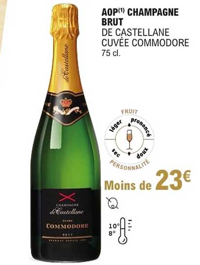 AOP(1) CHAMPAGNE BRUT DE CASTELLANE CUVÉE COMMODORE 75 cl.