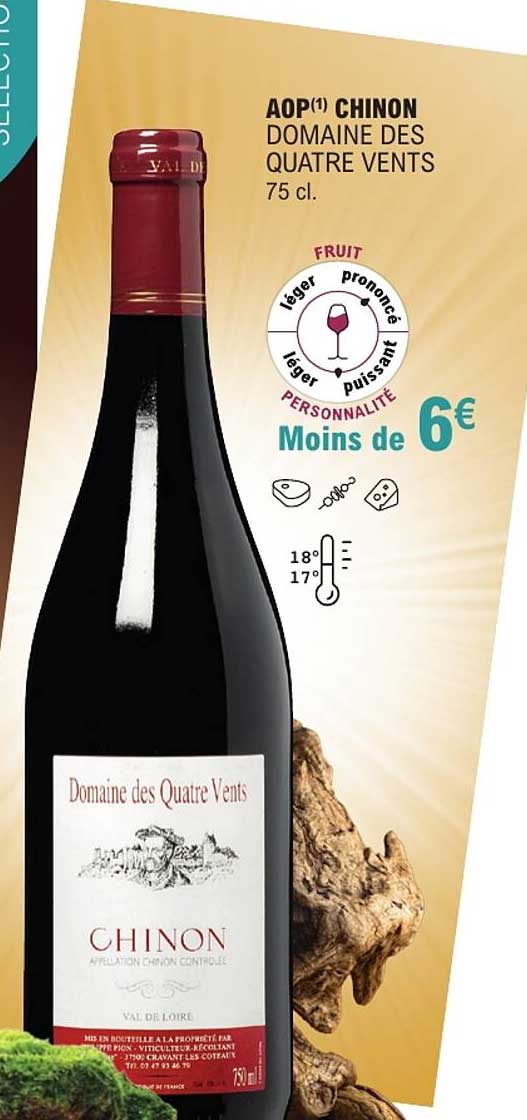 AOP(1) CHINON DOMAINE DES QUATRE VENTS 75 cl.