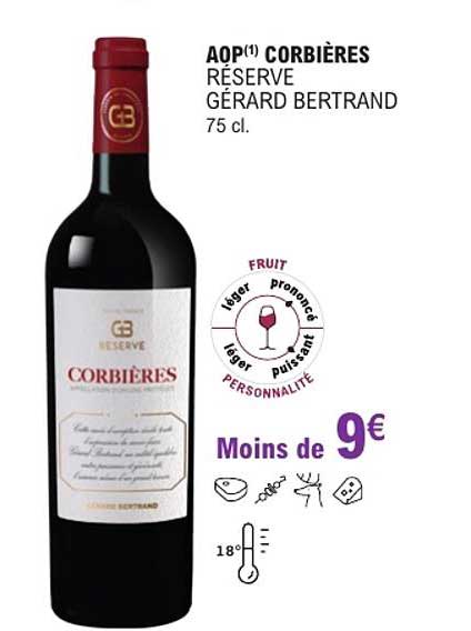 AOP(1) CORBIÈRES RÉSERVE GÉRARD BERTRAND 75 cl.