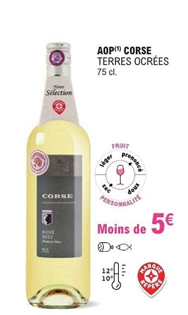 AOP(1) CORSE TERRES OCRÉES 75 cl.