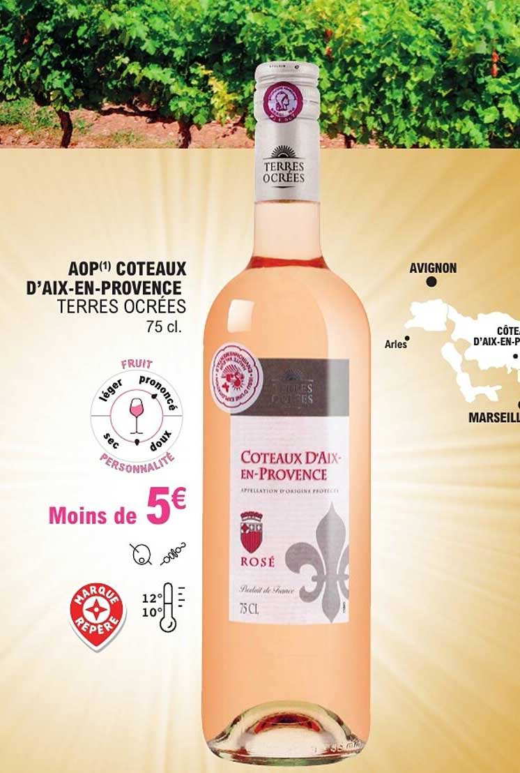 AOP(1) COTEAUX D’AIX-EN-PROVENCE TERRES OCRÉES 75 cl.