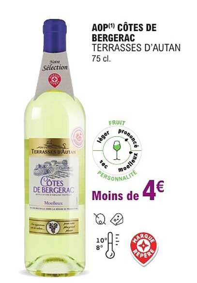 AOP(1) CÔTES DE BERGERAC TERRASSES D’AUTAN 75 cl.