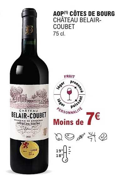 AOP(1) CÔTES DE BOURG CHÂTEAU BELAIR-COUBET 75 cl.