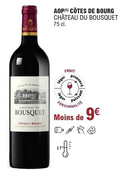 AOP(1) CÔTES DE BOURG CHÂTEAU DU BOUSQUET 75 cl.