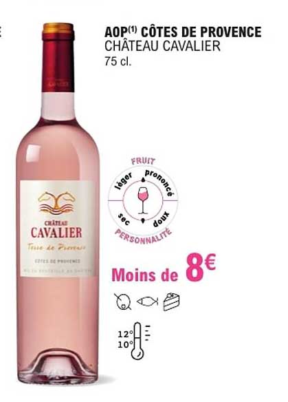 AOP(1) CÔTES DE PROVENCE CHÂTEAU CAVALIER 75 cl.