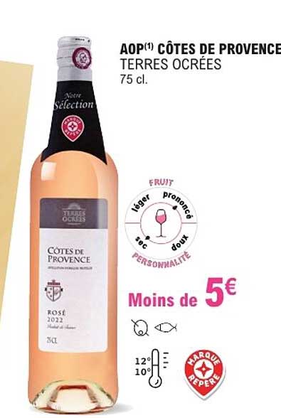 AOP(1) CÔTES DE PROVENCE TERRES OCRÉES 75 cl.