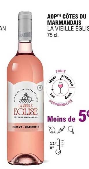AOP(1) CÔTES DU MARMANDAIS LA VIEILLE EGLISE 75 cl.
