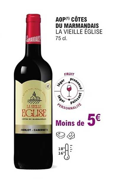 AOP(1) CÔTES DU MARMANDAIS LA VIEILLE ÉGLISE 75 cl.