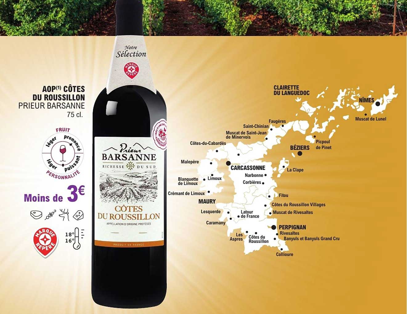 AOP(1) CÔTES DU ROUSSILLON PRIEUR BARSANNE 75 cl.