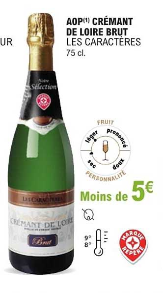 AOP(1) CRÉMANT DE LOIRE BRUT LES CARACTÈRES 75 cl.