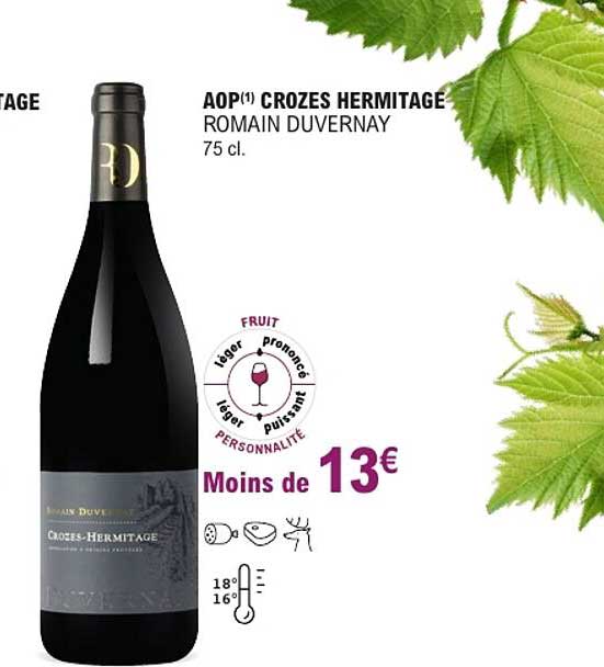 AOP(1) CROZES HERMITAGE ROMAIN DUVERNAY 75 cl.