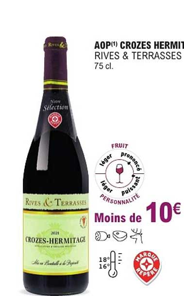 AOP(1) CROZES HERMITAGES RIVES & TERRASSES 75 cl.