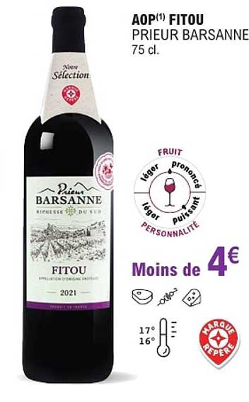 AOP(1) FITOU PRIEUR BARSANNE 75 cl.