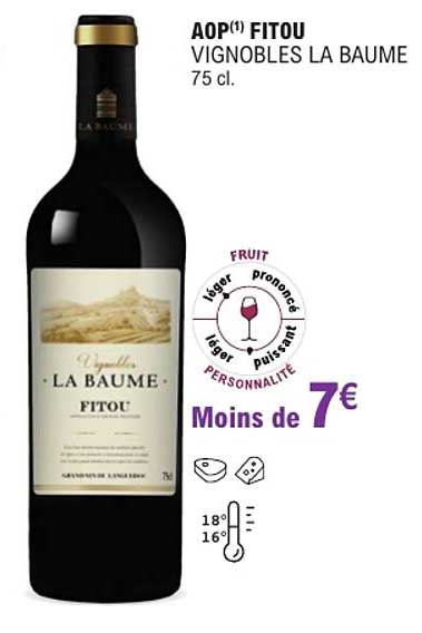 AOP(1) FITOU VIGNOBLES LA BAUME 75 cl.