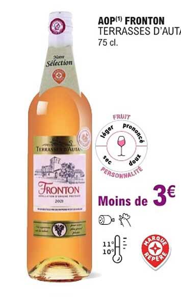 AOP(1) FRONTON TERRASSES D’AUTAN 75 cl.