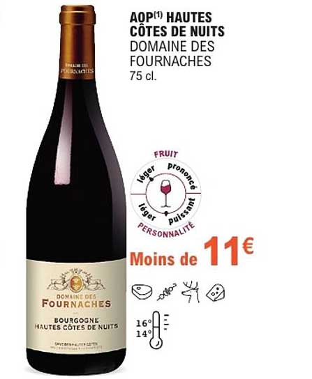 AOP(1) HAUTES CÔTES DE NUITS DOMAINE DES FOURNACHES 75 cl.