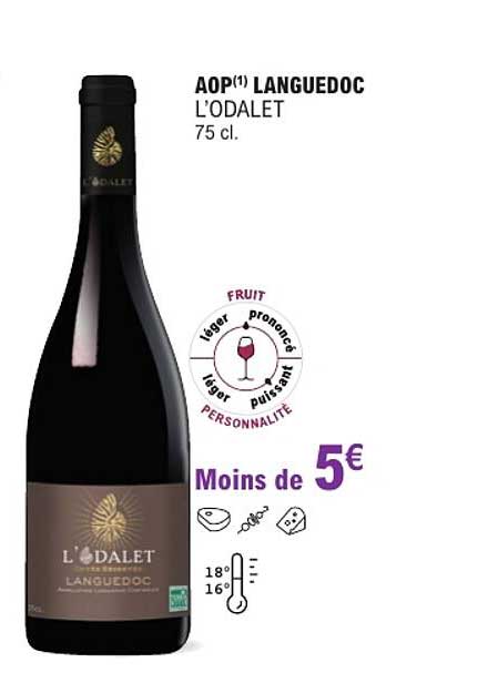 AOP(1) LANGUEDOC L’ODALET 75 cl.