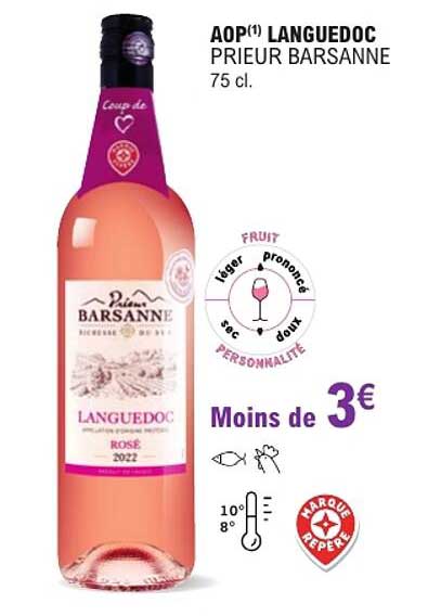 AOP(1) LANGUEDOC PRIEUR BARSANNE 75 cl.